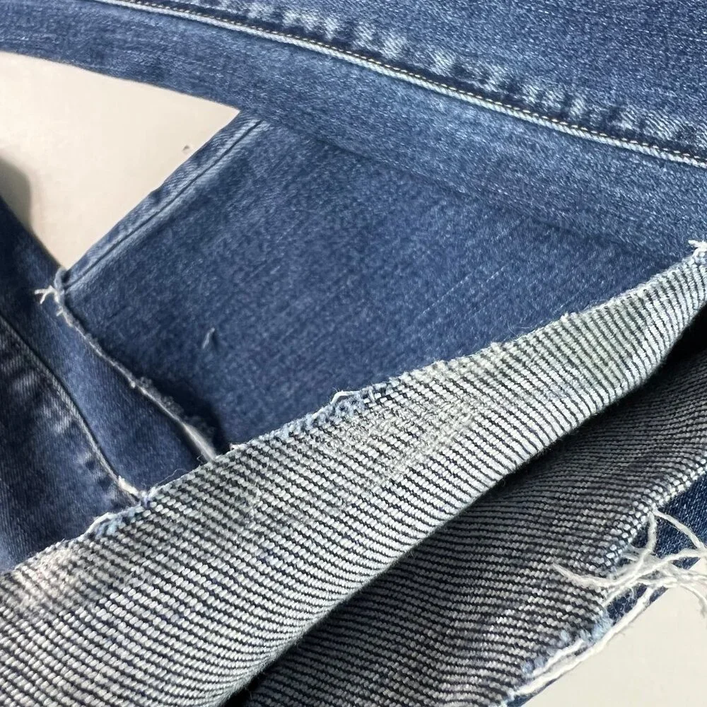 L'agence Jean Women 26x31* Ruth Straight Blue Faded Raw Hem Stretch Denim Tag 25 - Picture 3 of 16